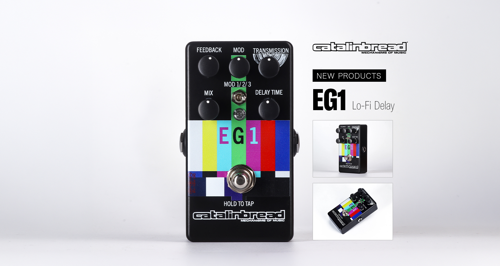 Catalinbreadより3種類のローファイ機器の「アーティファクト（音の質感や歪み）」を再現するLo-Fi Delayペダル【EG1】が新登場!